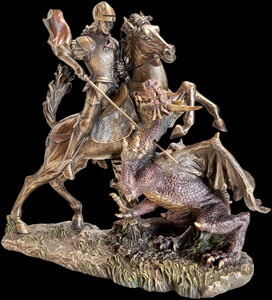 bronze figur af Saint George